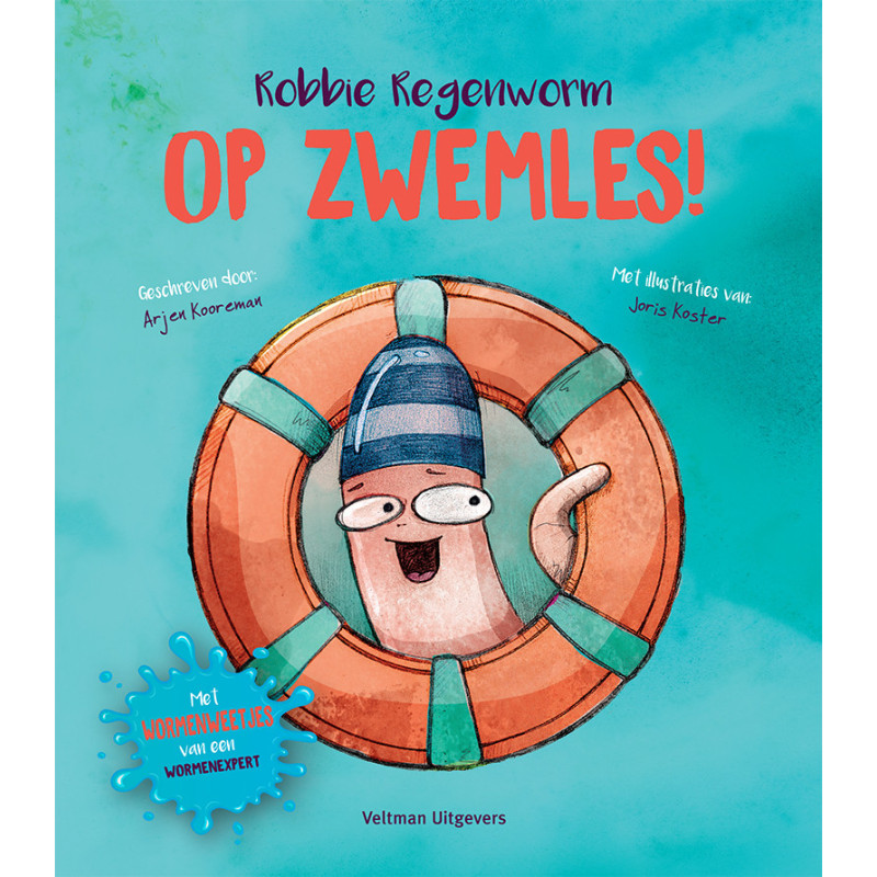 Robbie Regenworm op zwemles!