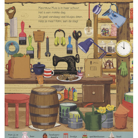 Mevrouw Muis klust erop los!