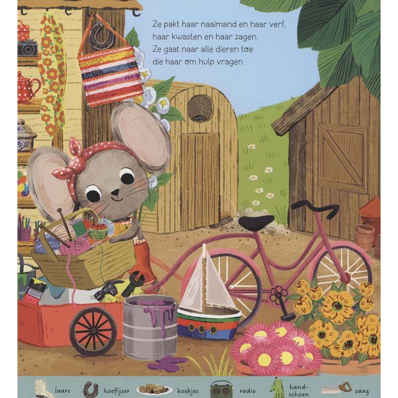 Mevrouw Muis klust erop los!