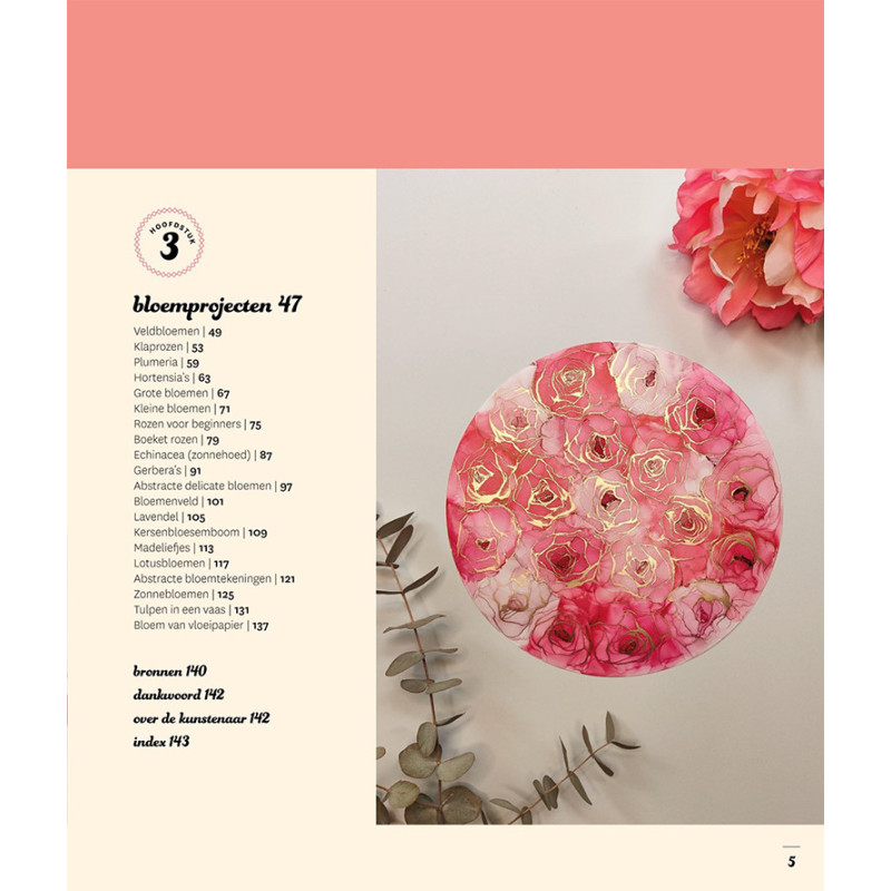 Creatieve bloemen met alcoholinkt