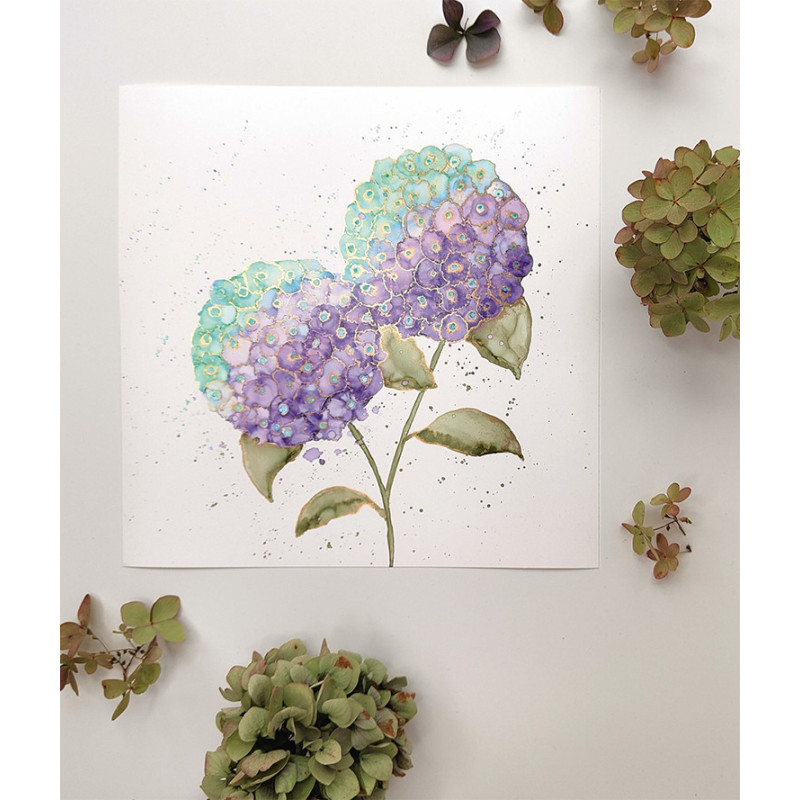 Creatieve bloemen met alcoholinkt